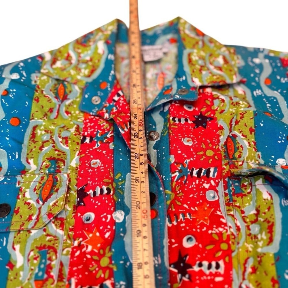 Dreams Vintage 80s Neon Abstract Cotton Romper Belted NWT Women's Small Rare - Picture 11 of 16